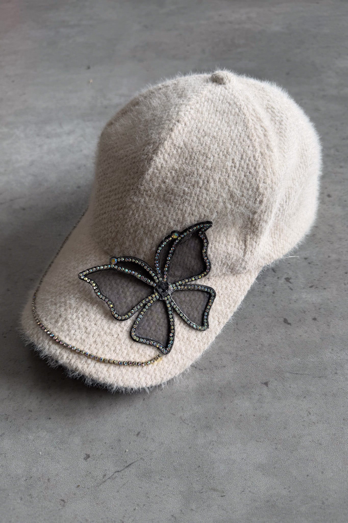 Butterfly fluffy cap