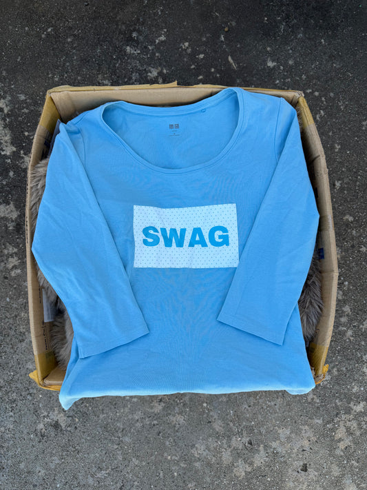 Blue "SWAG" long sleeve ★ Size labelled medium