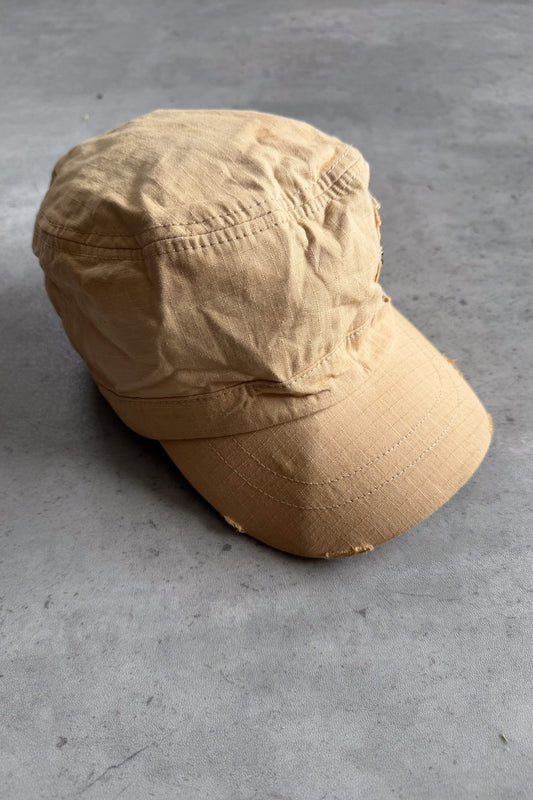 Biege embellished cadet hat