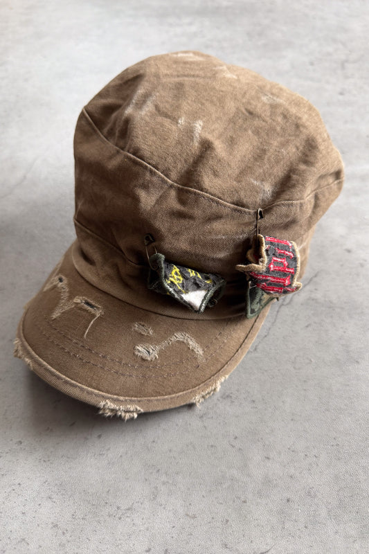 Khaki patched cadet hat