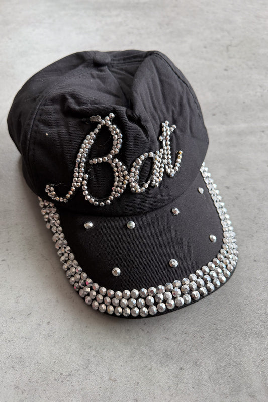 'BAT' embellished cap