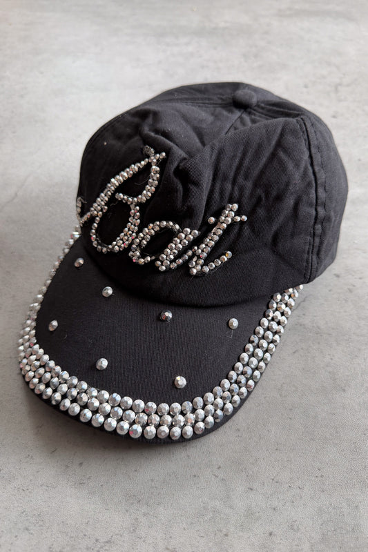 'BAT' embellished cap