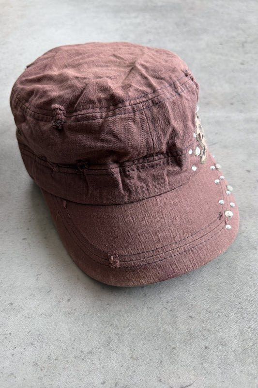 Brown leopard print + jewell cadet hat