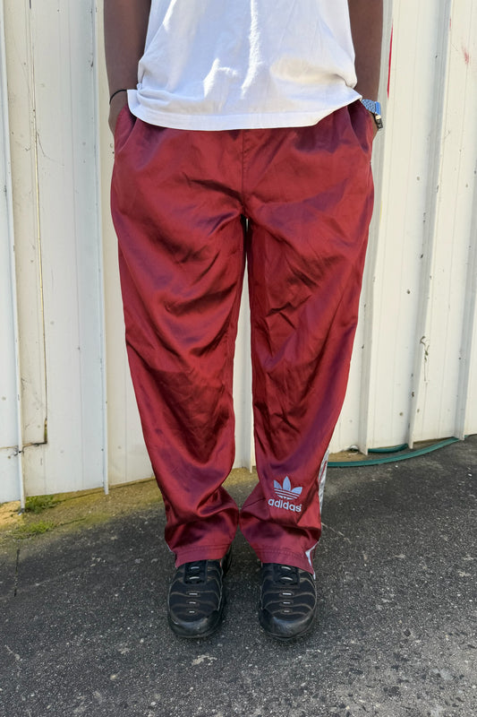 ADIDAS burgundy & baby blue trackpants ★ Size small