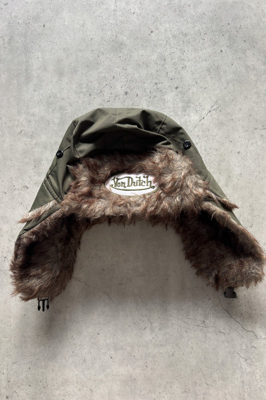 VON DUTCH BL dark green fluffy festival hat ★