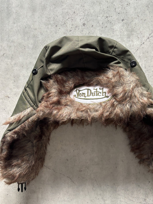 VON DUTCH BL dark green fluffy festival hat ★