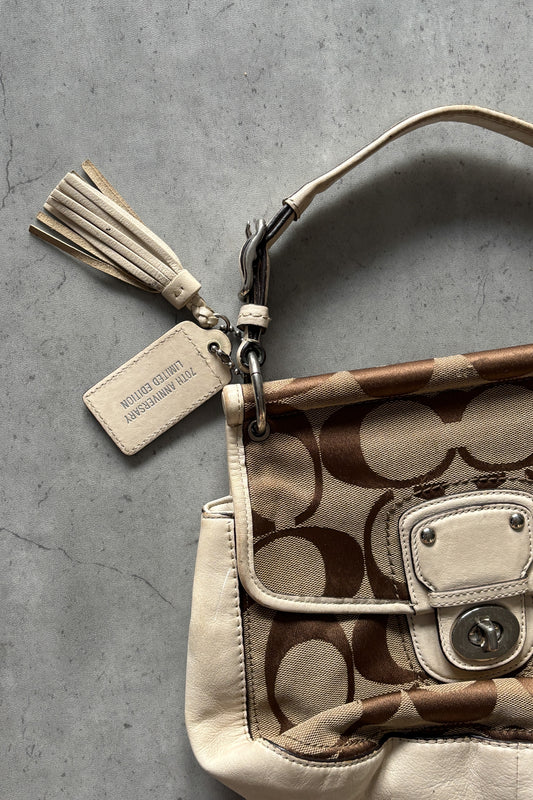 COACH 70TH ANNIVERSARY LIMITED EDITION + monogram hand bag + tassle ★