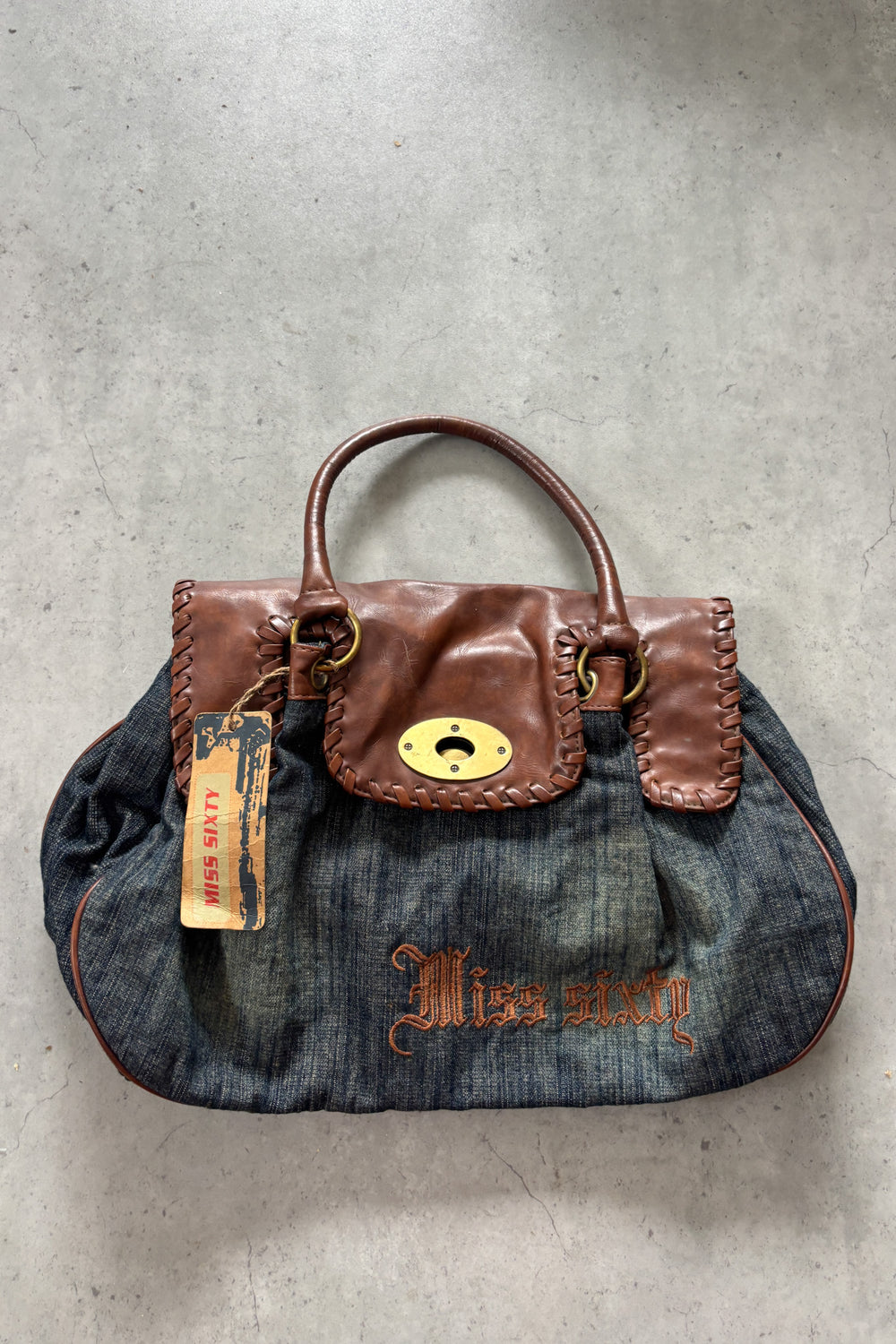 MISS SIXTY denim brown leather bag ★