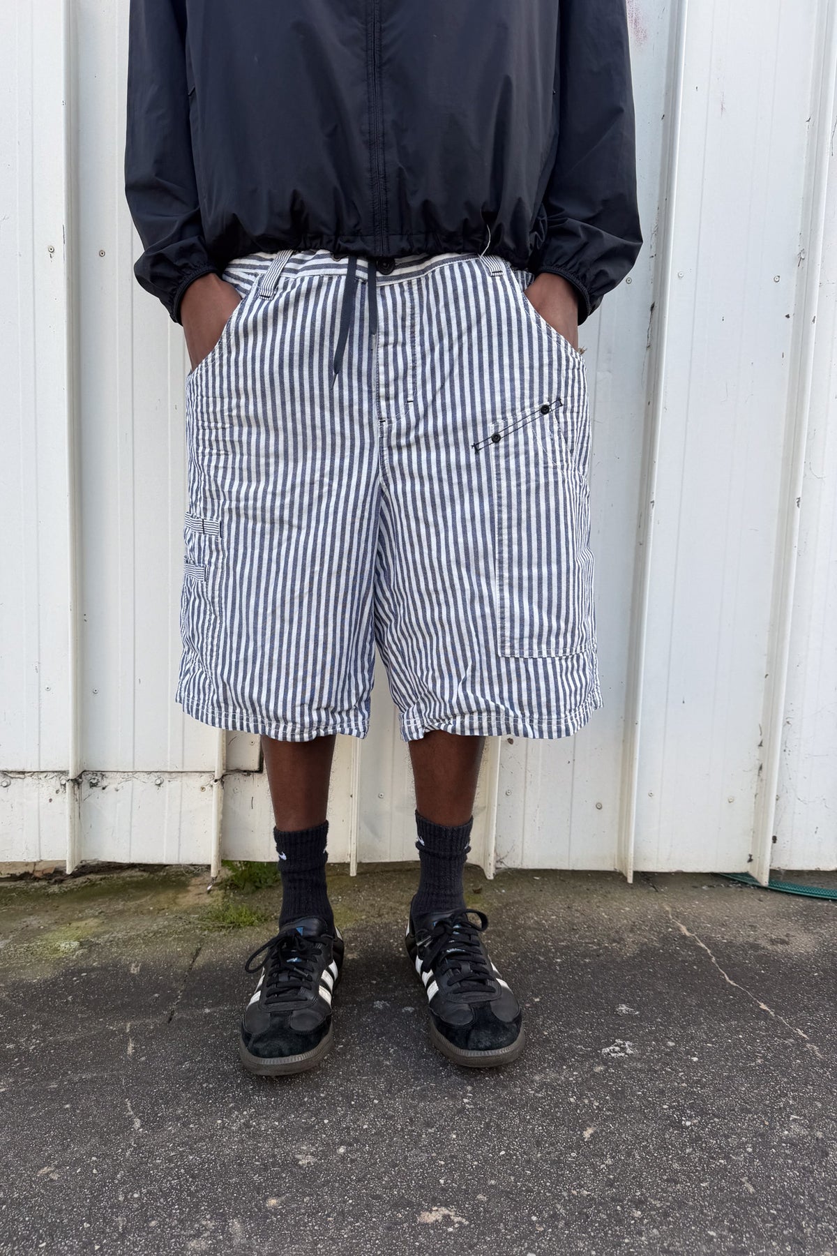 blue + white plaid jorts ★ one size adjustable waist