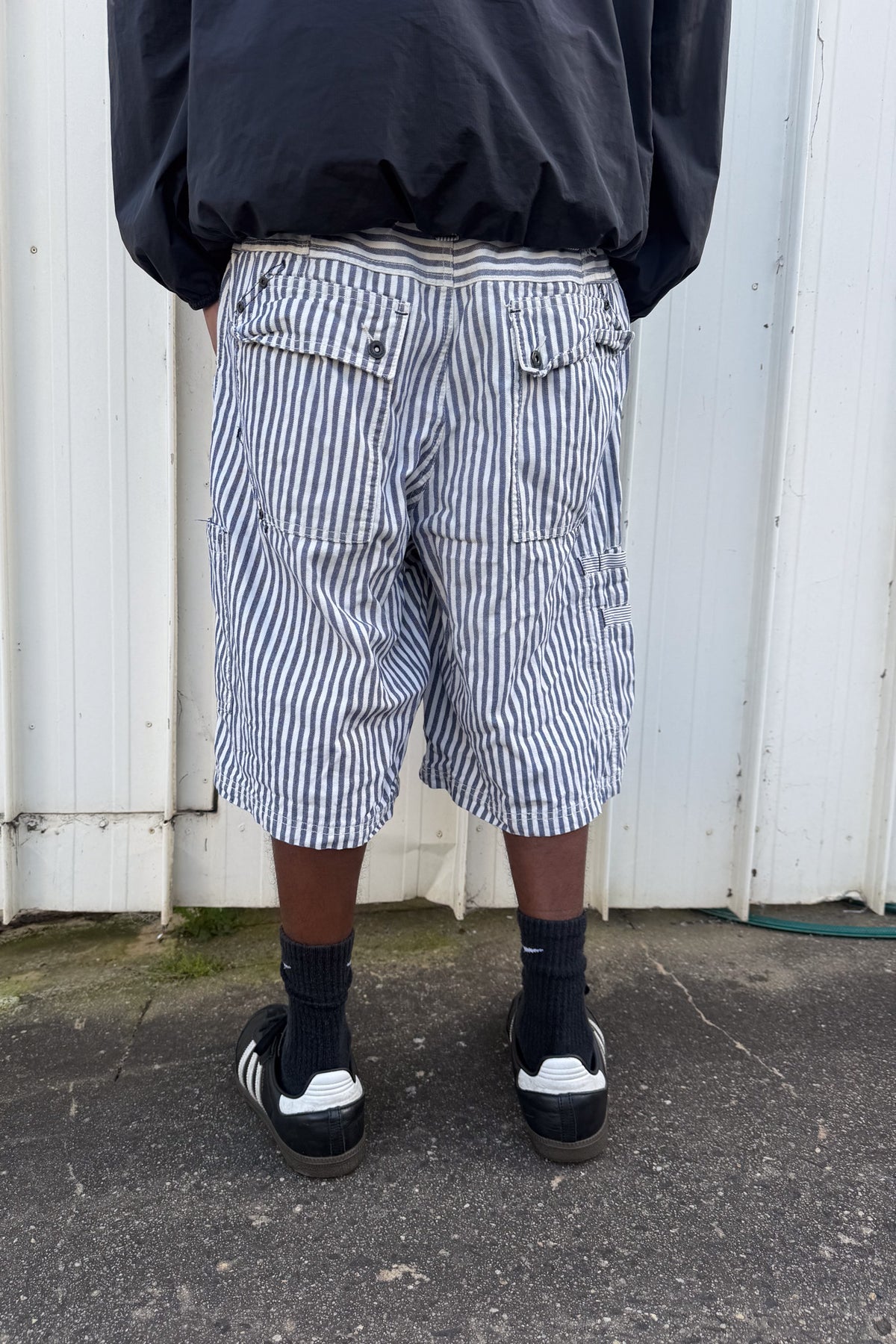 blue + white plaid jorts ★ one size adjustable waist