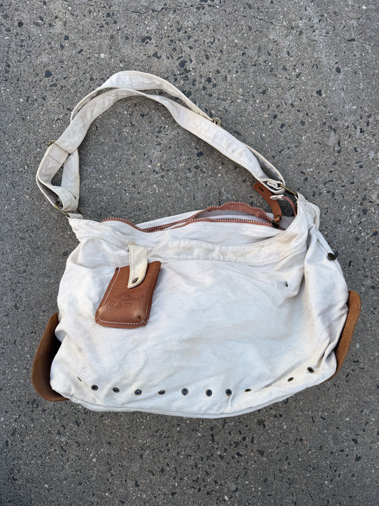 DIESEL cream + brown duffle bag ★