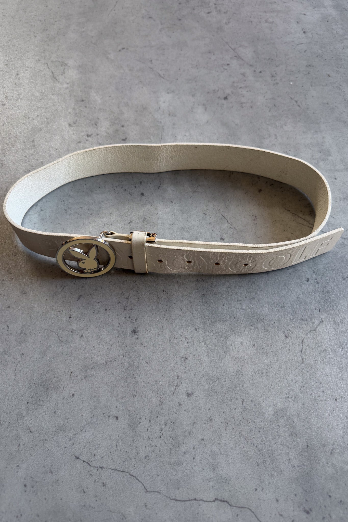 PLAYBOY white belt ★ size est 80cm
