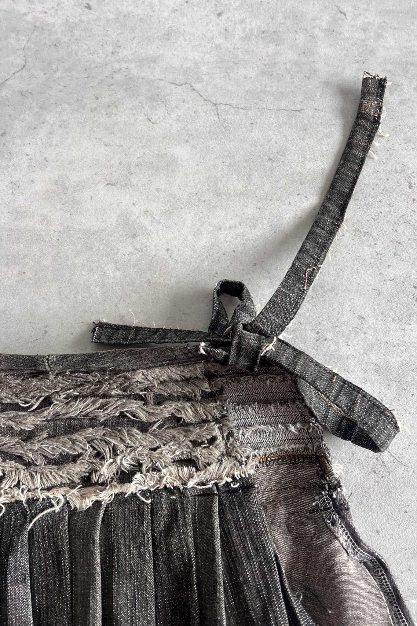 Vintage dark denim micro belt skirt ★ Size estimated XS