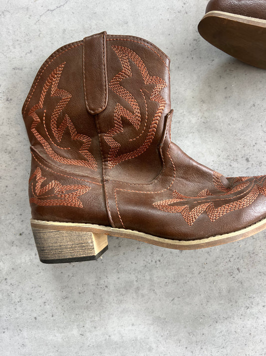 Brown embroidered cowboy boots ★ Size euro 40