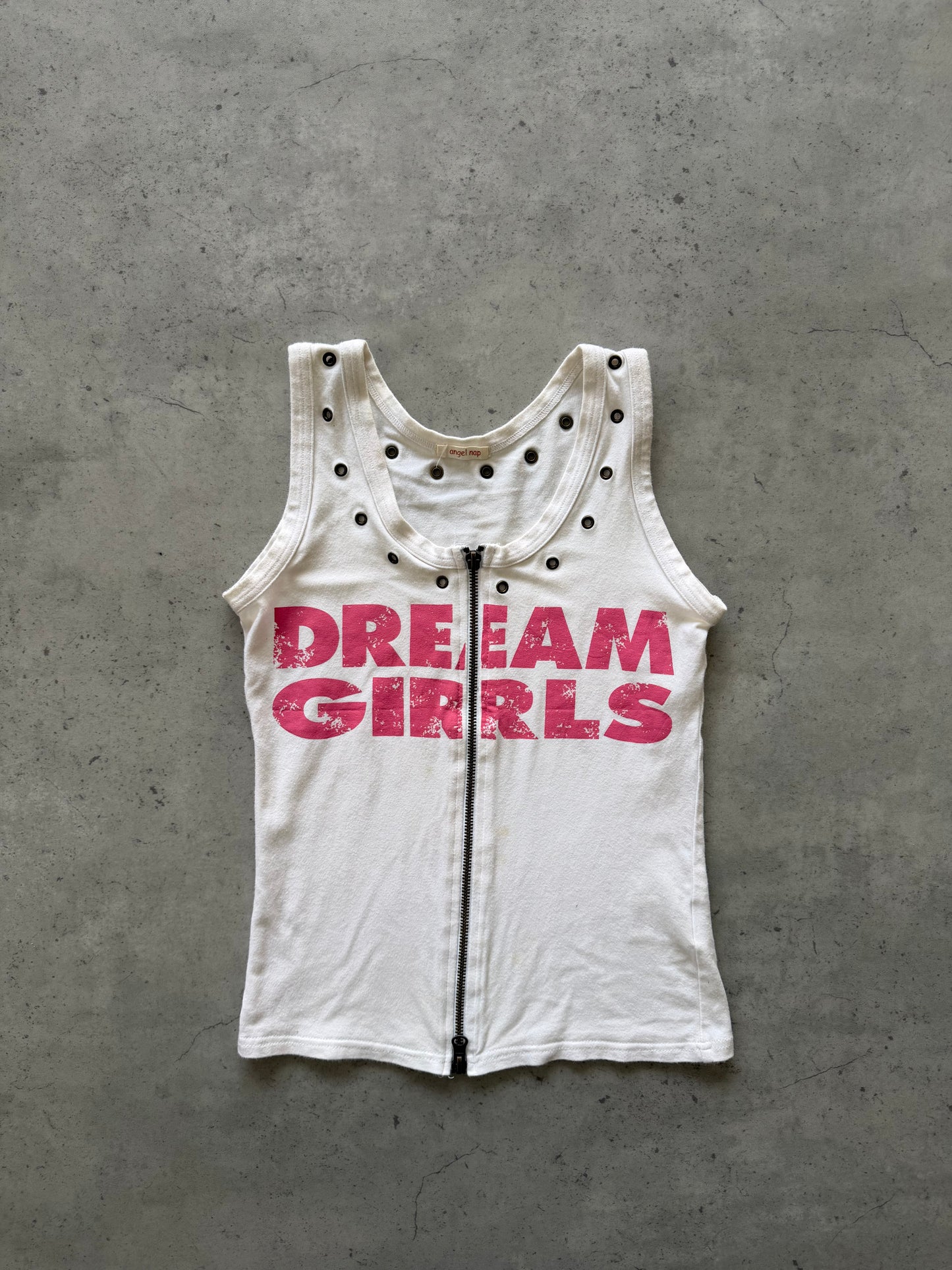 ANGEL NAP "dream girls" white + pink tank ★ Size est small