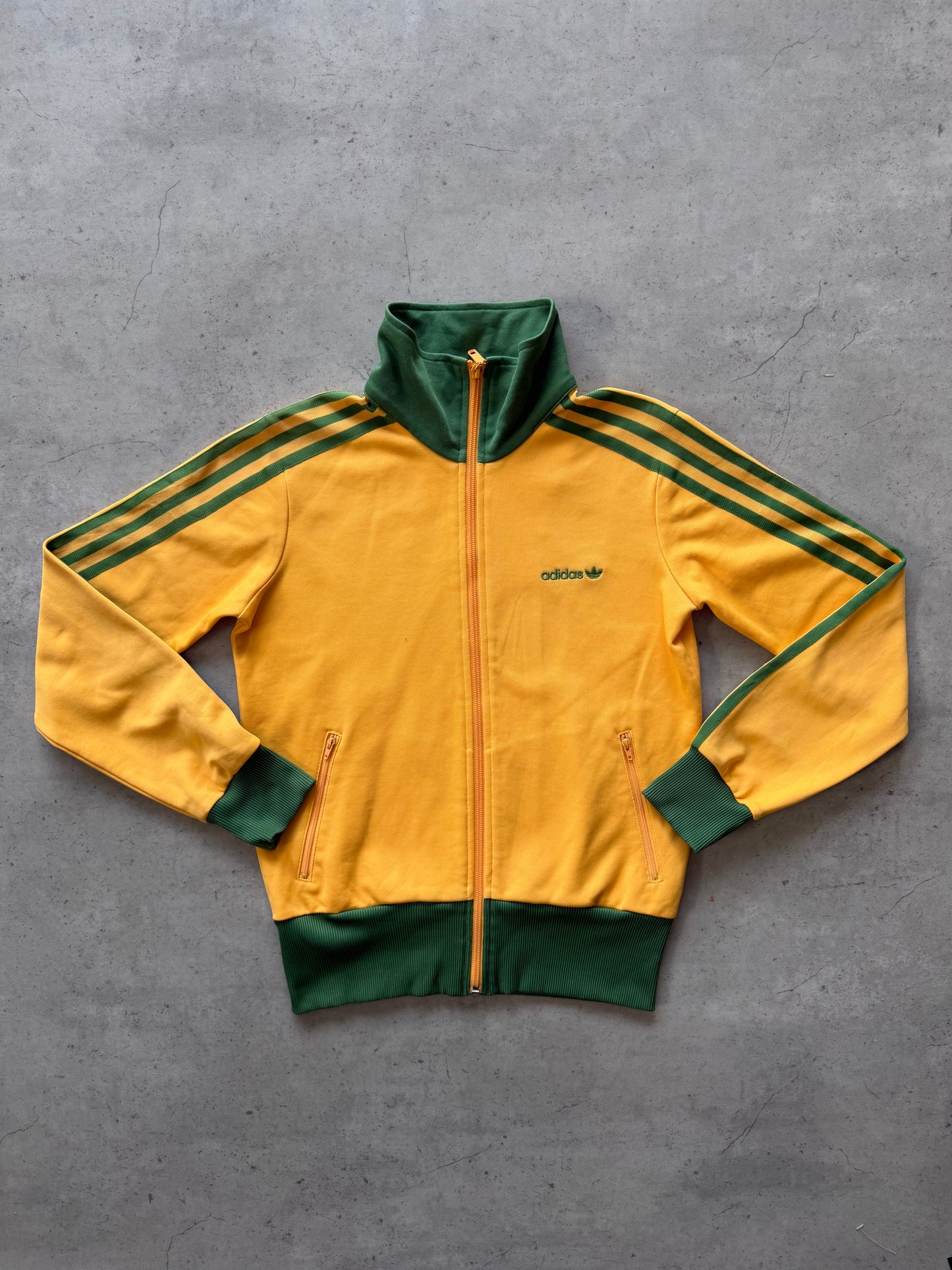 ADIDAS yellow + green track jacket ★ Size labelled medium