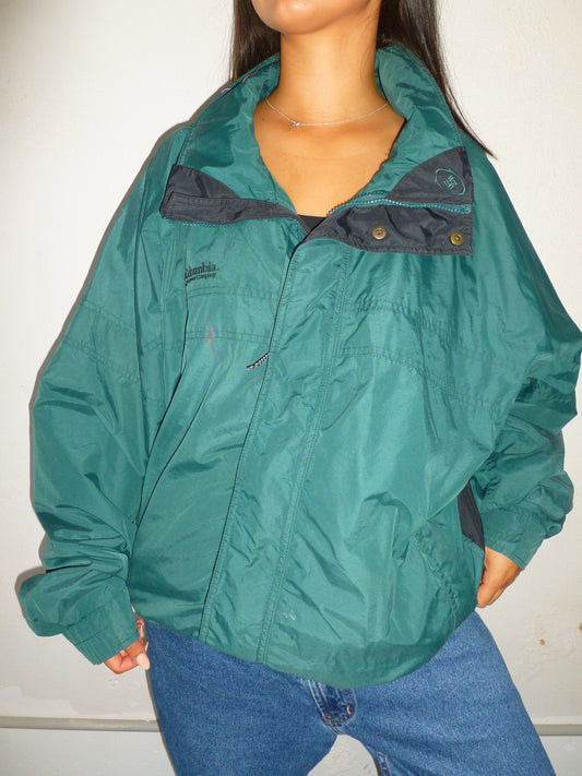 COLUMBIA emerald green spray jacket