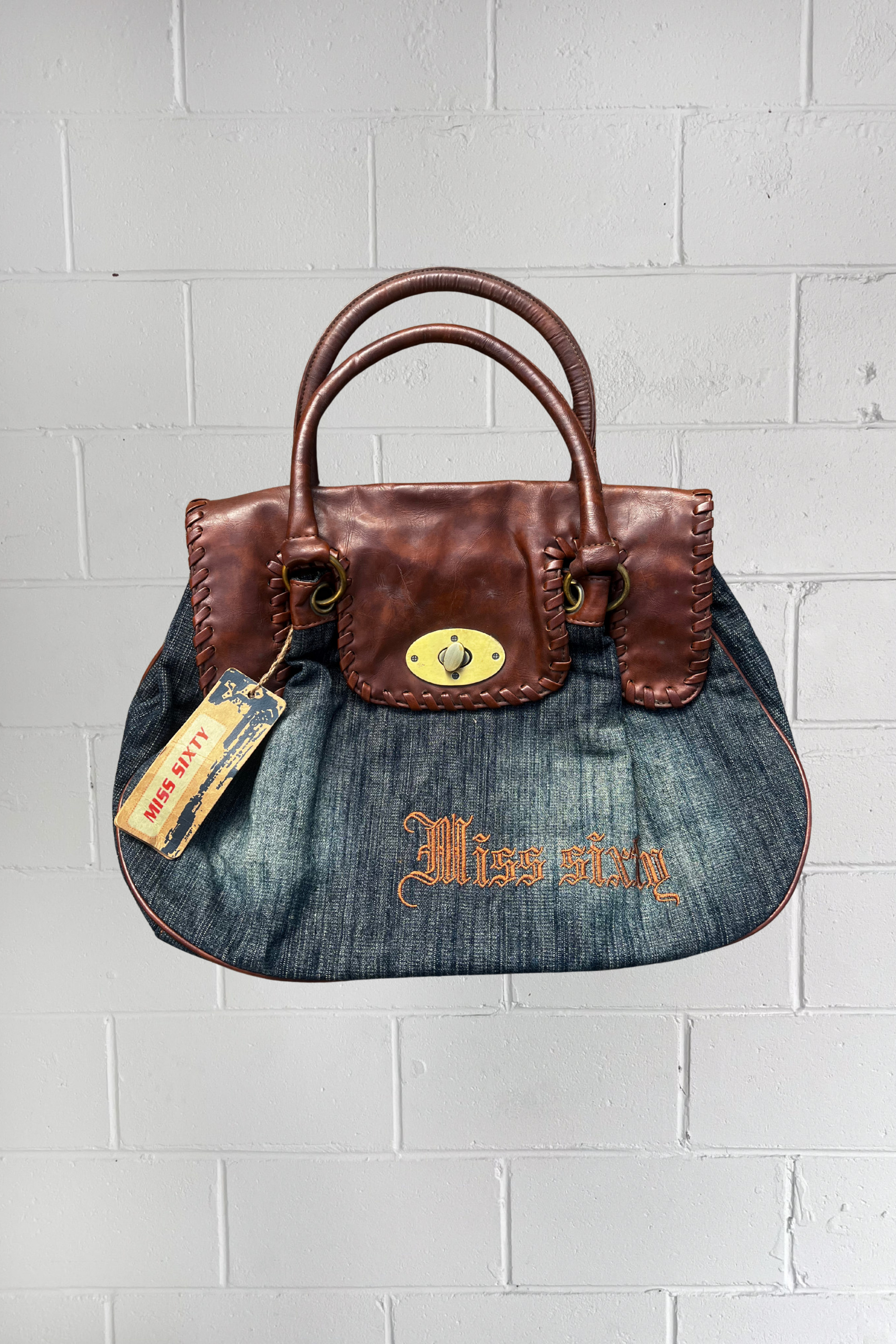 MISS SIXTY denim brown leather bag ★