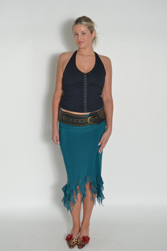 Turquoise vintage maxi skirt