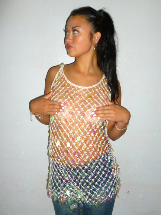 FILO sparkly netted mini dress
