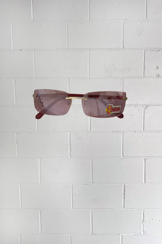 VINTAGE pink diamante Y2K sunglasses ★