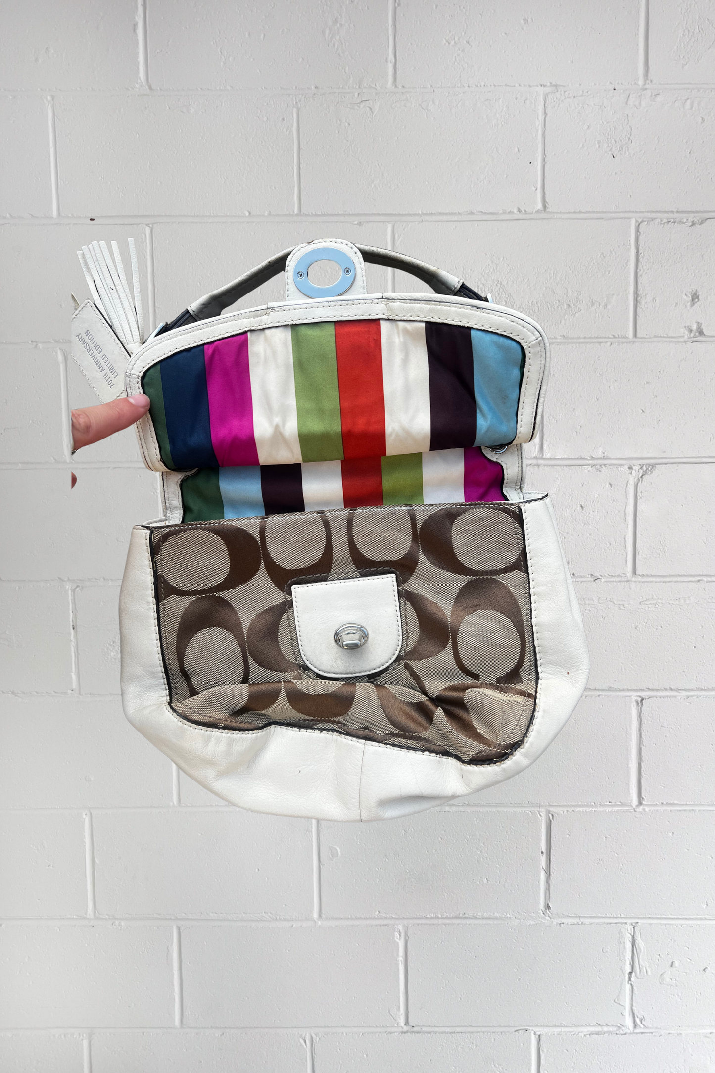 COACH 70TH ANNIVERSARY LIMITED EDITION + monogram hand bag + tassle ★