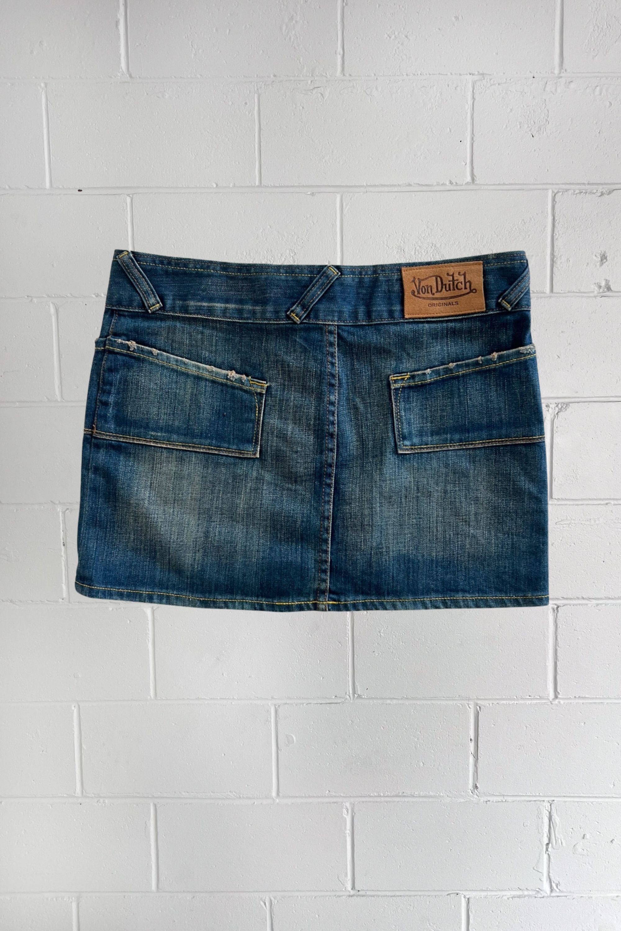 VON DUTCH denim mini skirt ★ Size medium