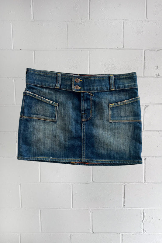 VON DUTCH denim mini skirt ★ Size medium