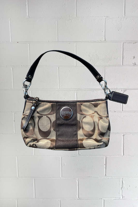 COACH brown monogram shoulderbag ★