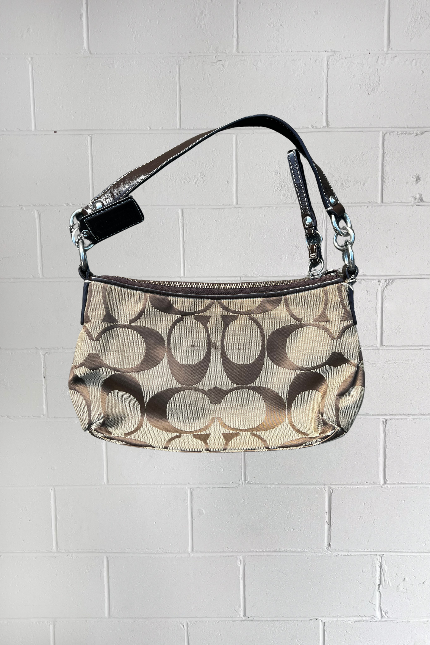 COACH brown monogram shoulderbag ★