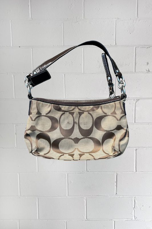 COACH brown monogram shoulderbag ★