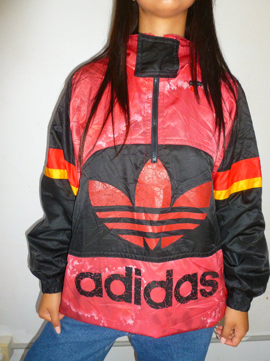 ADIDAS red and yellow spray jacket