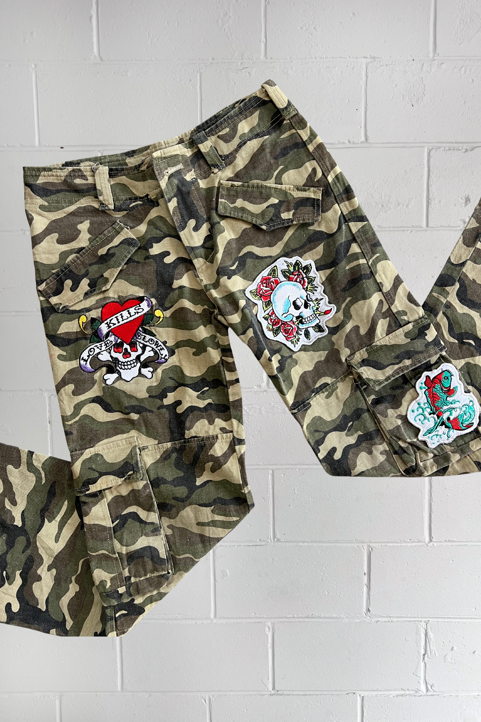 ED HARDY patched camo pants ★ Size small