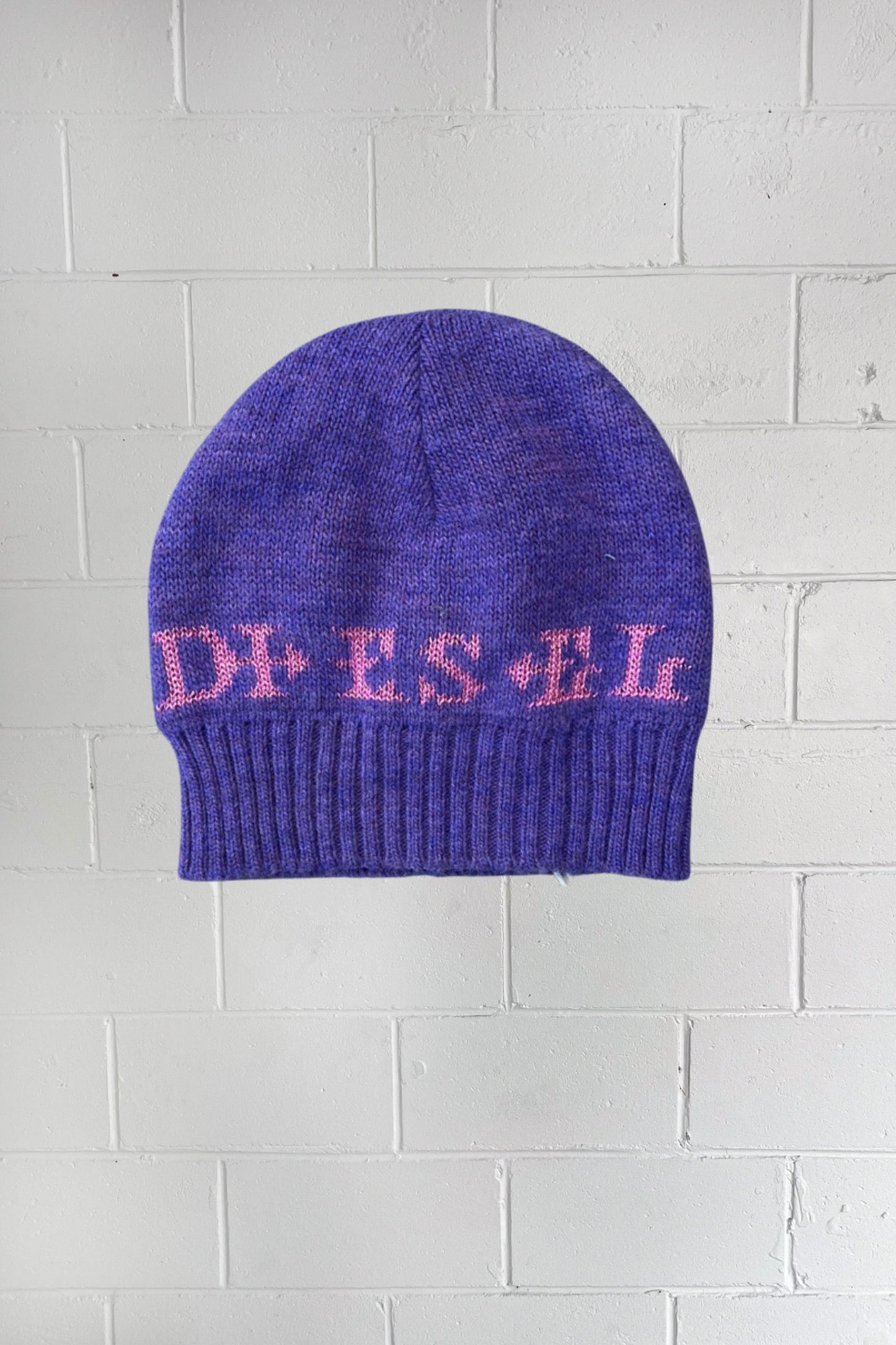 DIESEL pink + purple y2k beanie ★ ONE SIZE