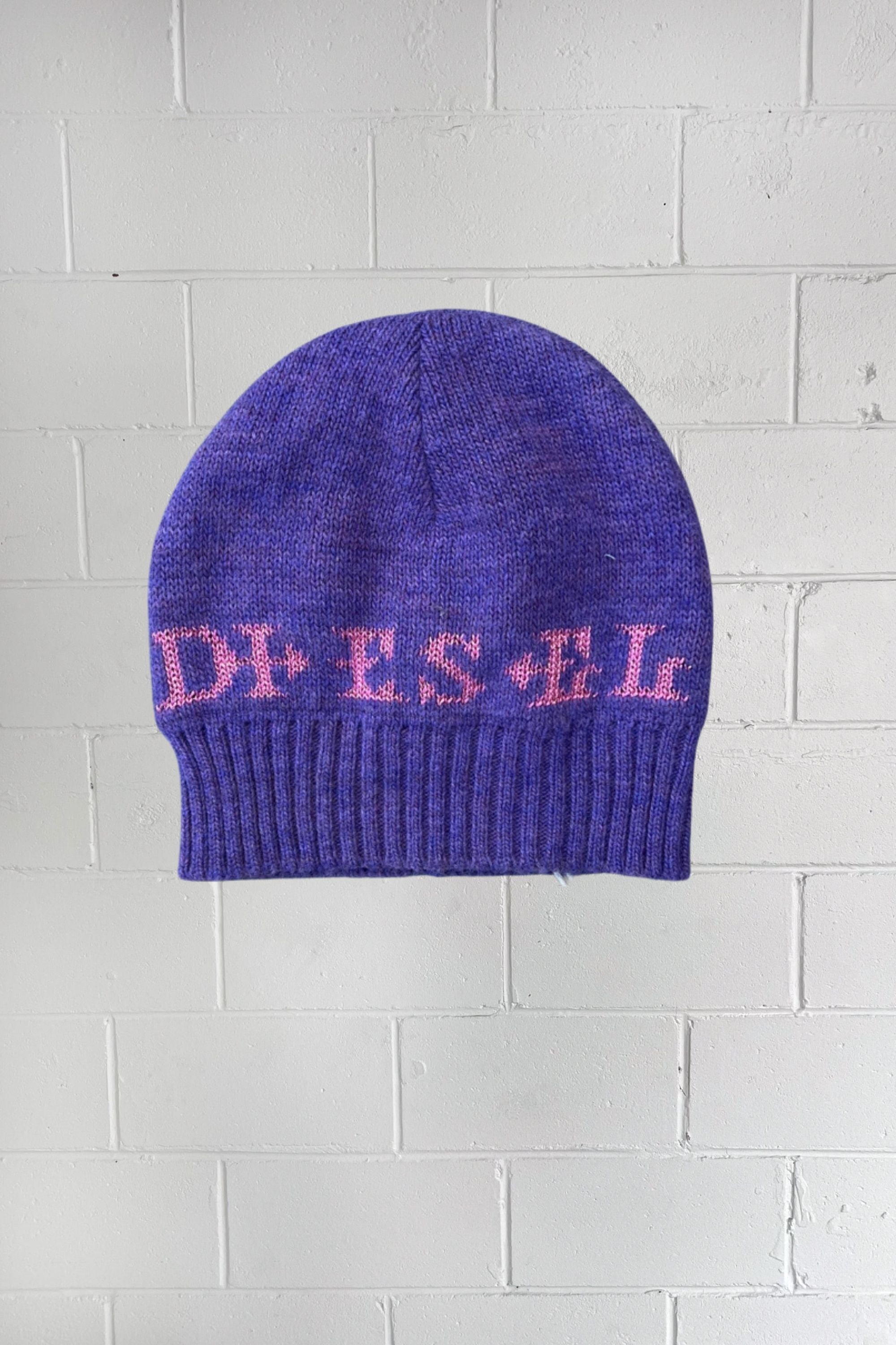 DIESEL pink + purple y2k beanie ★ ONE SIZE