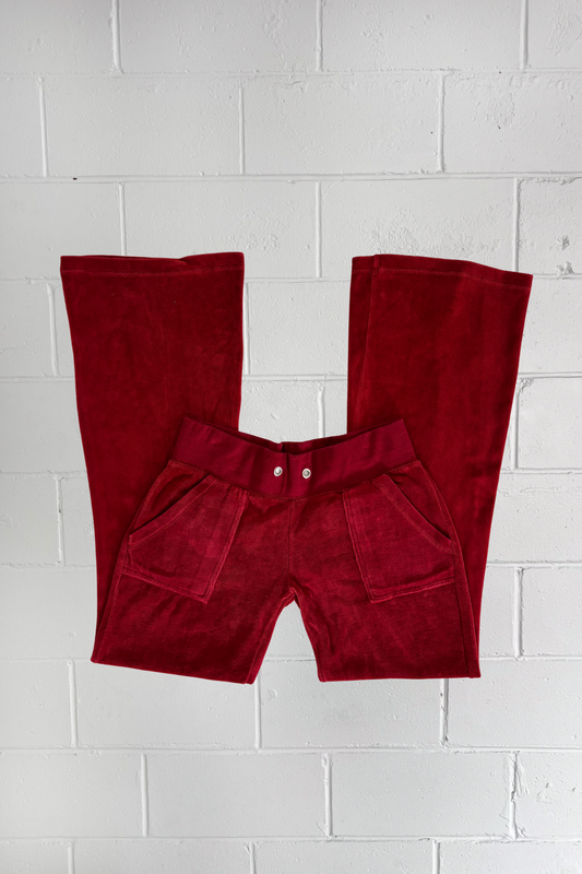 JUICY red velour  trackpants ★ Size medium