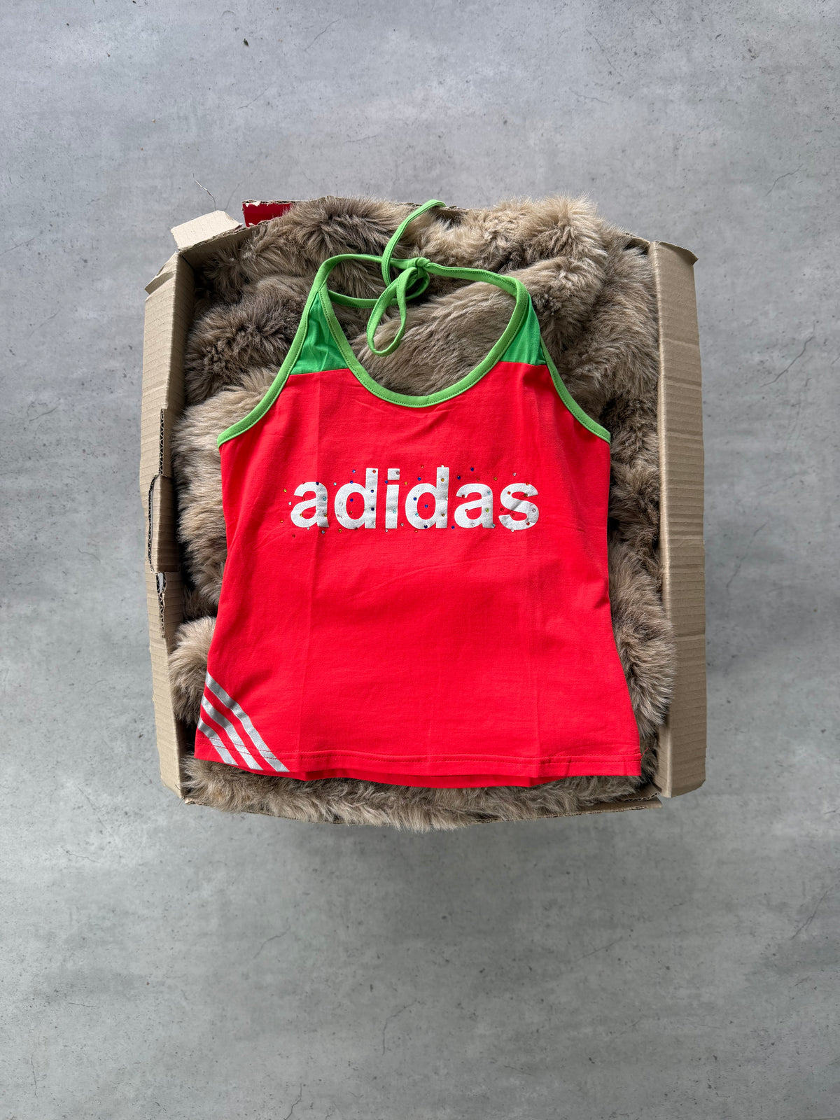 ADIDAS red halter tank ★ Size est XL