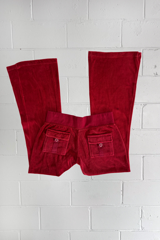 JUICY red velour  trackpants ★ Size medium