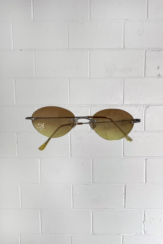 VINTAGE yellow Y2K sunglasses ★