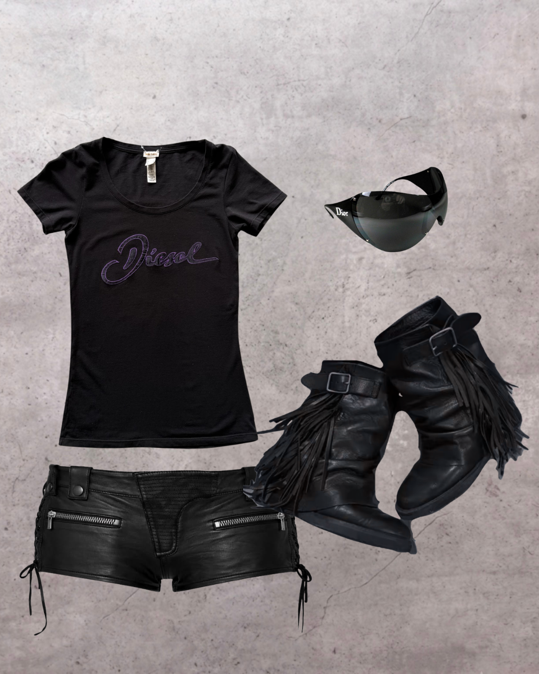 DIESEL black + purple top ★ Size labelled small