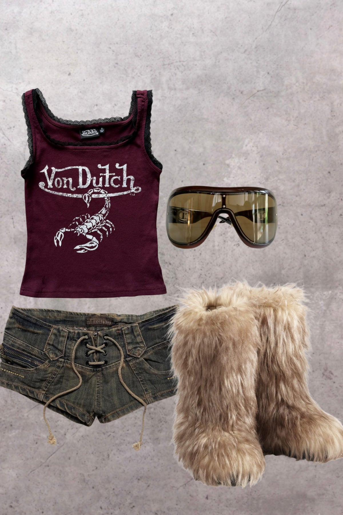 VON DUTCH burgandy tank ★ Size labelled small