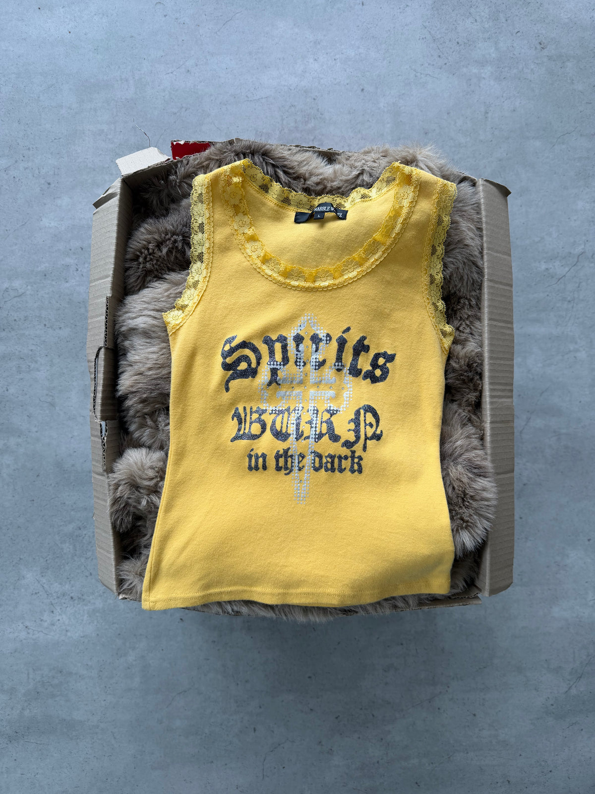 Marble waltz yellow tank ★ Size labelled large