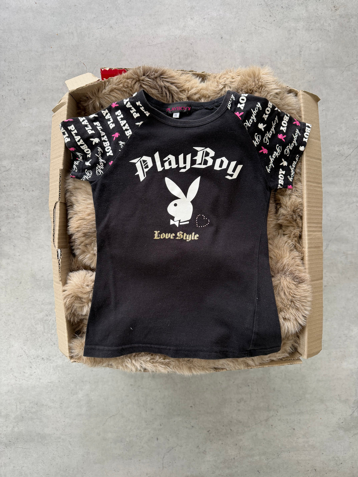 PLAYBOY black + pink top ★ Sizelabelled XS