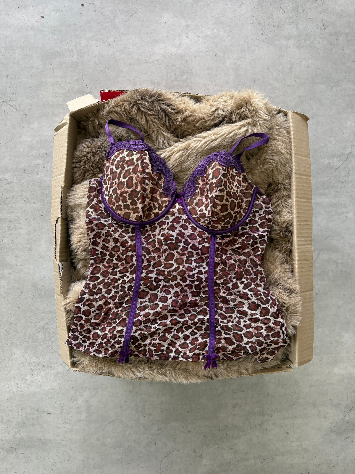 Leopard print & purple corset ★ Size XL