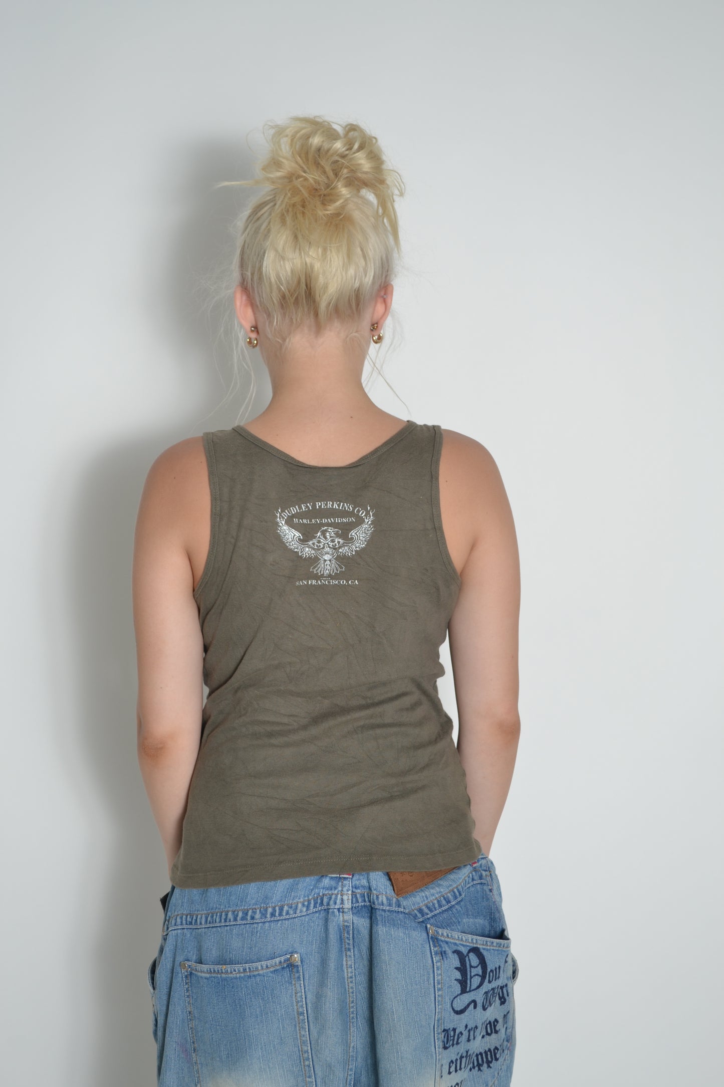 HARLEY DAVIDSON khaki singlet tank top