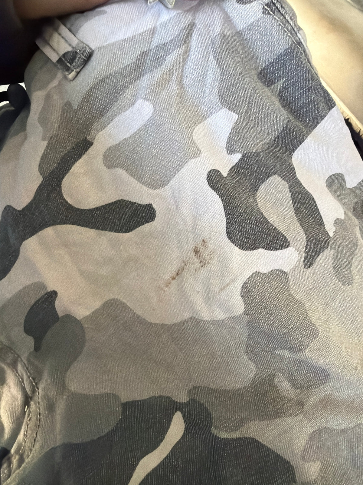 Grey camo jorts ★ one size adjustable waist