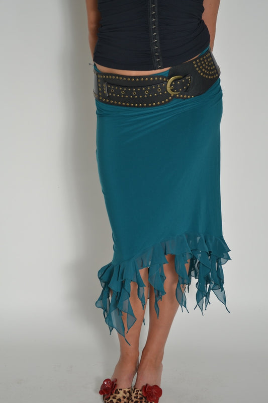 Turquoise vintage maxi skirt