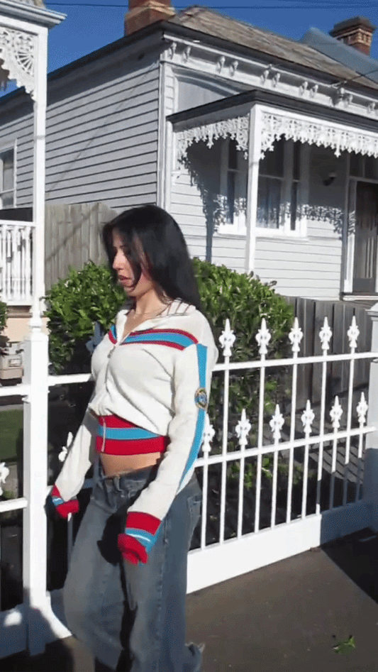 MISS SIXTY cream + red +blue track jacket ★ Size labelled XS