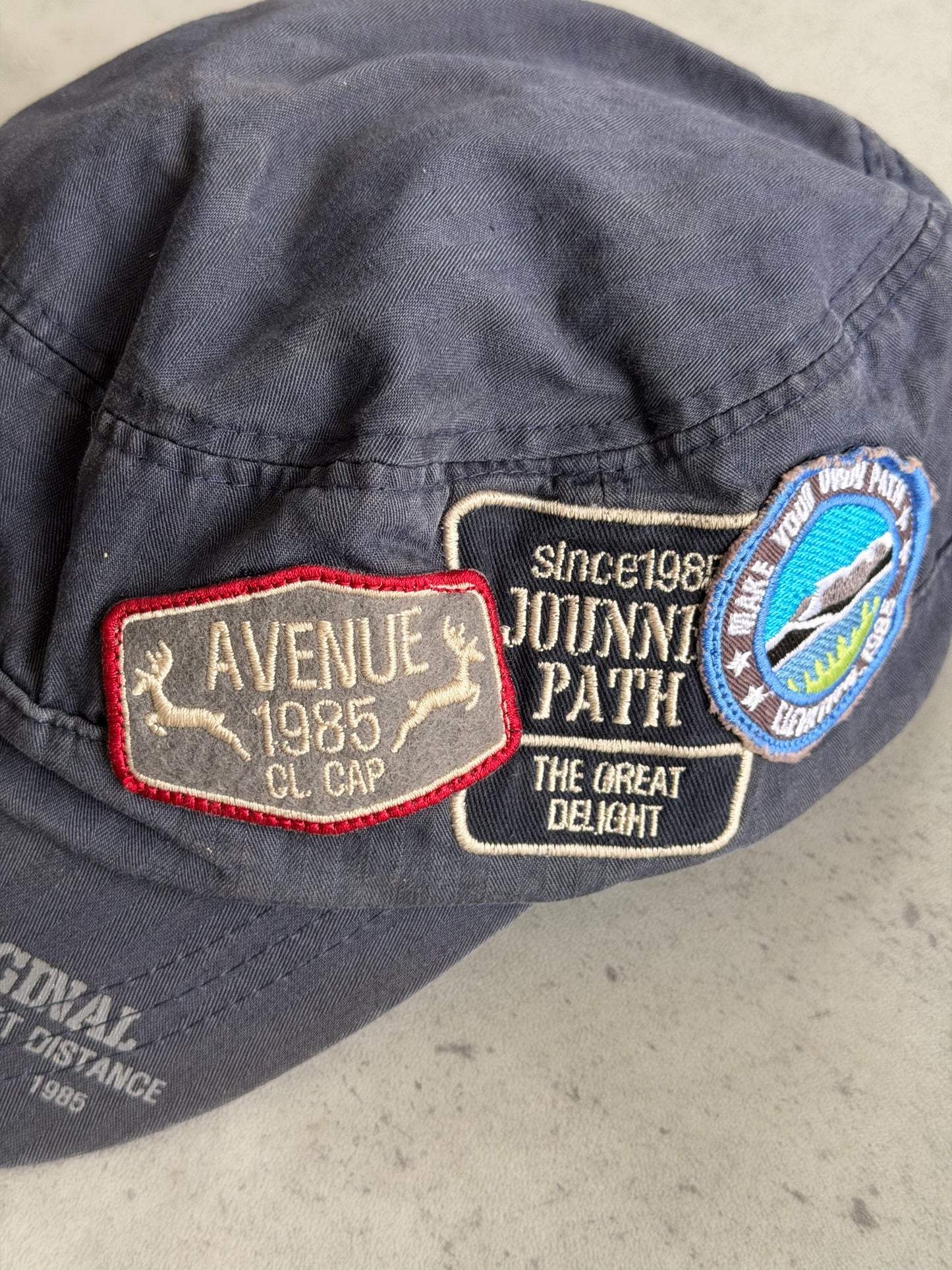 Navy patch work cadet hat ★