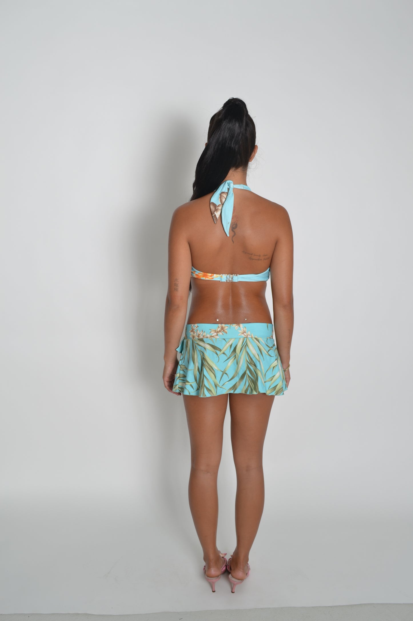 Tropical flower bikini + micro skirt *SET*